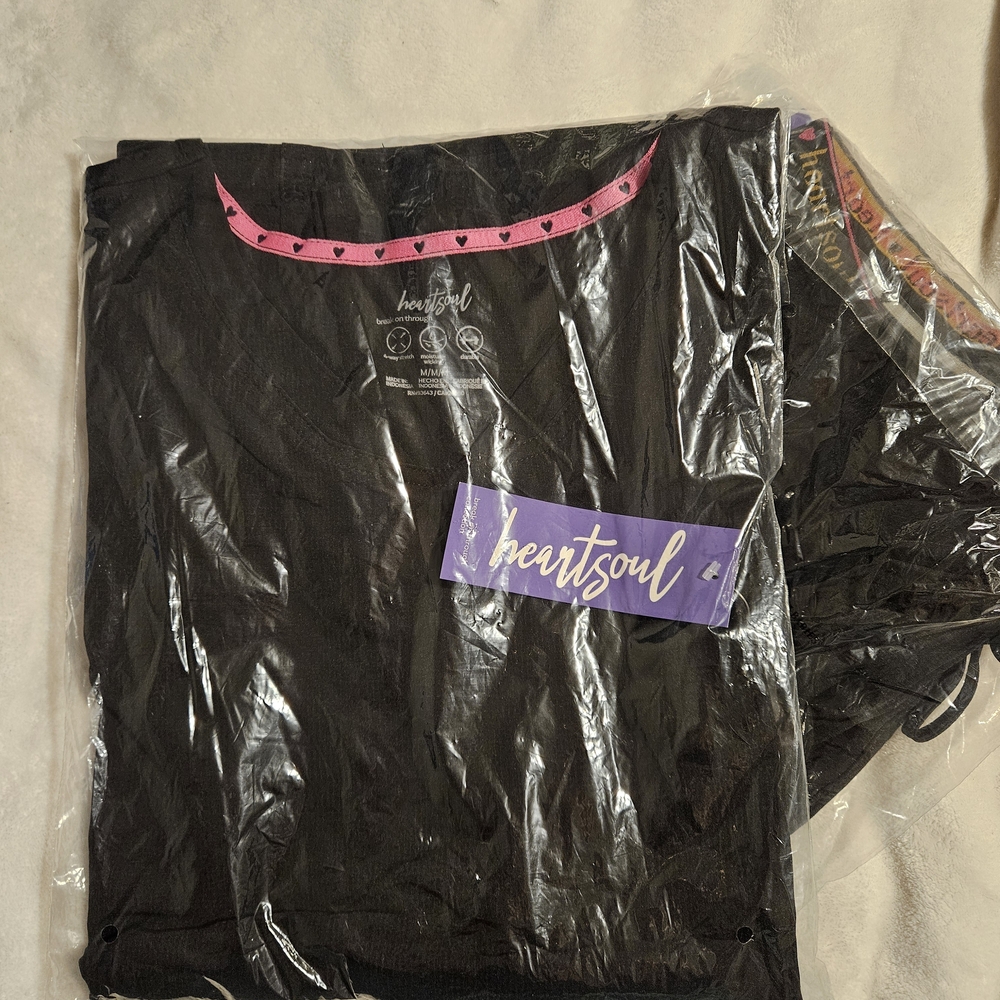 HeartSoul Black Top with Pink Heart Trim